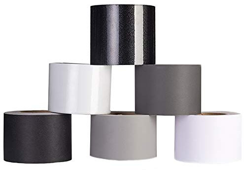 YM YOUMU 5 m Selbstklebende Tapete Bordüre Self Adhesive Wallpaper Border für Badezimmer Schlafzimmer Dekor (Weiß 02, Breite: 20 cm)
