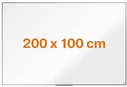 Nobo Amazon Exclusive Stahl-Magnettafel 200 x 100 cm – Trocken abwischbare Memotafel mit Aluminiumrahmen und Stifthalter, magnetische Wandtafel für Büro, Zuhause, Klassenzimmer