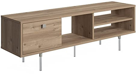 Marca Amazon - Mueble de TV Movian Mika, armario bajo, 140 x 35 x 45 cm, roble