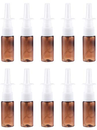 HEALLILY 10 Botellas vacías rellenables de Aerosol Nasal de Niebla Fina Nasal para Nariz, pulverizador Nasal, Botella de 15 ml, Color marrón, Brown (Marrón) - 2271274SYDKE