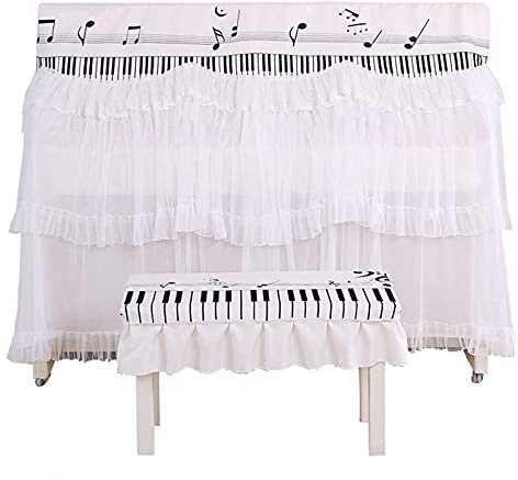 RONGJJ Gedruckte Universelle Staubschutzhülle Aus Spitze Mit Staubdichter, Opak Gefütterter Und Doppelter Bankabdeckung, White, Double Bench