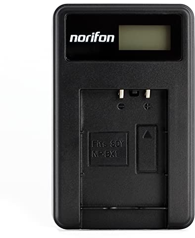 Norifon NP-BX1 LCD USB Ladegerät für Sony Cyber-Shot DSC-RX100, DSC-RX100 II, DSC-RX100 III, DSC-HX90V, DSC-WX350, DSC-WX500, HDR-AS15 Kamera und Mehr