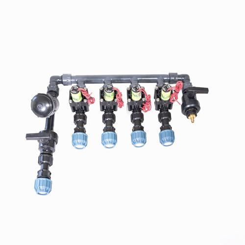 IRRITOP 4X Kopfstation PE25 Ausgang, Verteiler für Bewässerung mit Hunter PGV 101 MMB Magnetventile, für Ø25mm PE-Rohr (Montierbar) (Dichtung O-Ring)