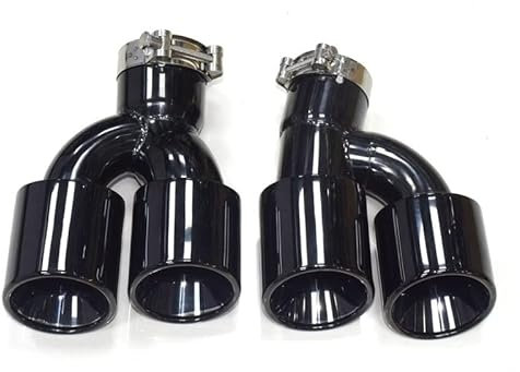 Auspuff Endrohr Für 525i 528i 530i G30 G31 2018 5er Auspuffrohrdüse Doppelauspuffrohr Edelstahl Schalldämpferspitze H-Form Endrohr Auspuff (Farbe : Schwarz)