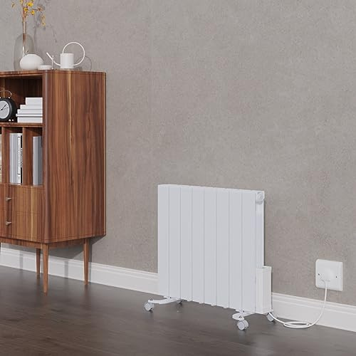 Warmehaus Wall Mounted Electric Oil Filled Radiators Heater 1500W White | Smart WIFI Electric Radiator, Portable oil radiator, Slimline Radiator, Oil Filled Radiator With Timer Thermostat, Bedroom