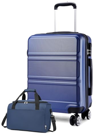 KONO Koffer XL Set 2 Teilig, 74cm Groß Koffer Trolley Koffer mit Ryanair Reisetasche 40x20x25cm (74CM Koffer mit Tasche, Schwarz)