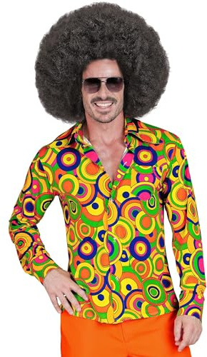 W WIDMANN MILANO Party Fashion - Chemise années 70, Chemise pour Homme, Style Disco, Costumes de Carnaval