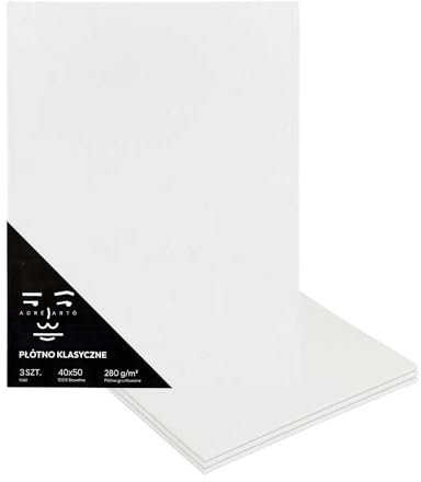 Artnapi 3er set Leinwand zum Bemalen 40x50cm groß | Leere weiße Leinwand aus 100% Baumwolle | Grundiert, Grammatur 280g/m2 | Perfektes Leinwände Set für Erwachsene, Künstler und Kinder