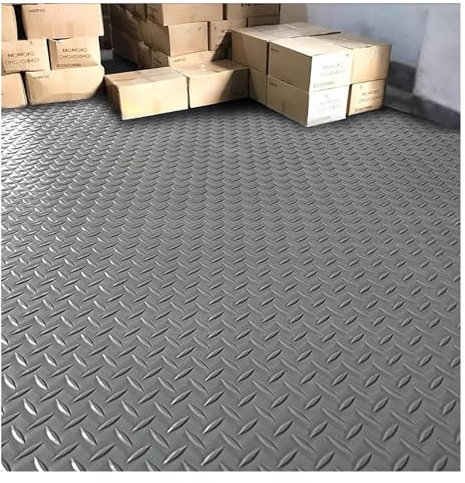 Garage Gummimatte Werkstattboden Garagenboden-Gummimattenrolle, wasser- und schmutzabweisend, große wasserdichte Gummi-Bodenmatten für gewerbliche Küchen, 3mm Dicke, schwarze Rautenplatten-Bodenmatten