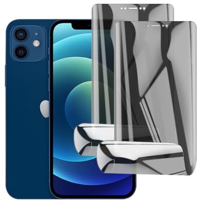 Glcrrpu Hydrogel Privacy Displayschutzfolie für iPhone 12 (6.1 inch),2 Stück [Anti-Spy] Sichtschutz Schutzfolie Weich Flexible TPU,Kratzen,Einfacher Montage