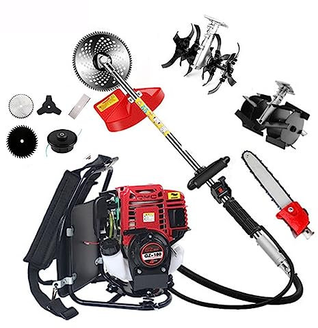 MEIVIYA Fadentrimmer & Kantenschneider 9-in-1-Rucksack-Freischneider-Grasschneider mit GX35 4-Takt-35-cc-Benzinmotor-Baumschneider-Minifräse