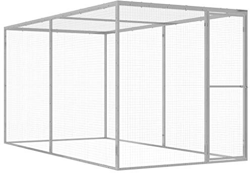 Willood Katzenkäfig Katzengehege Outdoor Haustierkäfig 3x1,5x1,5 m Verzinkter Stahl