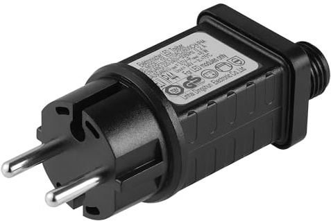 JIZZU Weihnachten Lichterkette Netzteil Transformator 31V 6W | LED Niederspannungs Transformator mit 9 Modi, Timer-Funktion, Ausschalten, IP44 Wasserdicht für Lichterkette Festoon Lichter