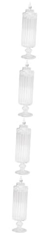 BCOATH 4pcs Scale Miniature Glass Jar Lids for Sweets Jar Decorative Home Accessory