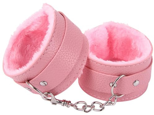 EIHI Rosa Plüsch Handschellen, Fesselschlüssel für Bondage und SM, Zubehör für Cosplay und Party
