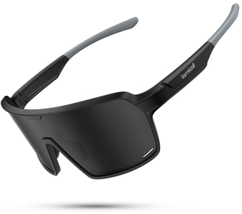 Lamicall Polarized Sports Sunglasses for Men Women, [29g Ultralight] UV400 Protection Sun Glasses for Cycling Running Baseball Fishing Golf Beach Volleyball, Full Frame, Black