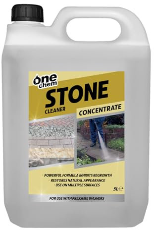 One Chem Pressure Washer Stone Cleaner, 5 Litres, Heavy Duty Concemtrated Surface Cleaner