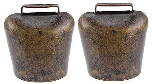 FIXOSHEE Campanelli Per Bovini in Metallo 2 Pezzi Per Collari Bestiame, Campane Da Pascolo Resistenti in Ferro, Accessori Agricoli Leggeri e Portatili Per Allevamento All'aperto