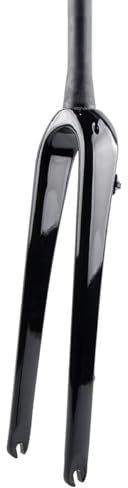 Radfahren Starre 700C Rennräder Gabeln QR Vollcarbon Vordergabeln Scheibenbremsen Harte Fahrradgabel 28,6 mm 1-1/8'' Gerade Rohr 1-1/2'' Kegelförmiges Rohr (Glänzend Schwarz, Verjüngt)