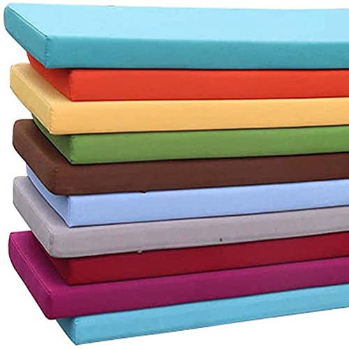 Cuscino impermeabile per panca da giardino spesso 5 cm, in schiuma ad alta densità, rimovibile, per esterni, per sedie da pranzo, divano, verde prato, 180 x 35 cm