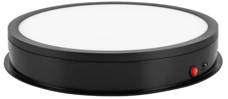 Elektrischer Drehteller 360 Grad Automatischer Fotografie-Drehteller mit Fernbedienung LED-Licht, 240V Rotationsplattform 42 * 7 cm Motorisierter Drehständer Display-Tisch für Schmuckfotografie