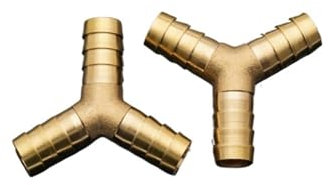 GUYTRM Accesorio de tubería de empalme de latón en forma de Y, conector de púas de cobre de 3 vías, adaptador de acoplamiento neumático, 4, 5, 6, 8, 10, 12, 14 y 19 mm lingli(OD 12mm)