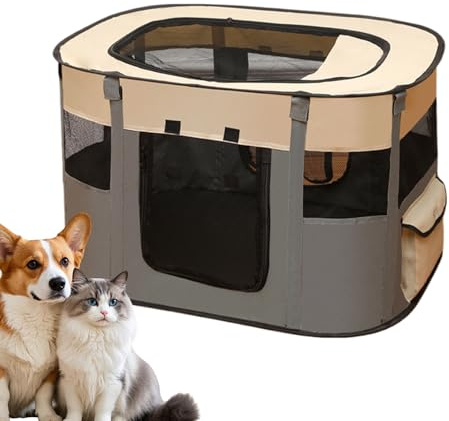 Ylnailky Parque para Gatos | Corralito Plegable para Gatitos - Tienda Portátil para Mascotas Interior Exterior Hogar Apartamento Juguetes Patio Jardín Viaje Camping