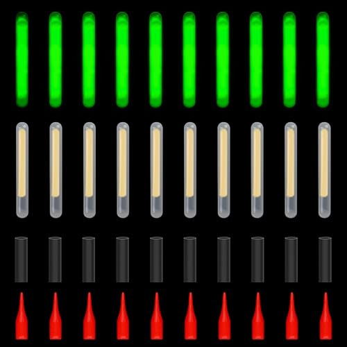 Croch Varillas luminosas de pesca con luz brillante y duradera, fácil de activar, accesorios de pesca nocturna impermeables para pose y puntas de caña (E: 4,0 mm, 100 unidades)