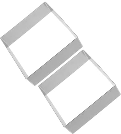 Uonlytech 2 pièces Moule Carré Mousse Acier Inoxydable Anneaux Pâtisserie DIY Antiadhésifs pour Gâteaux et Desserts Outils de Cuisson Faciles à Nettoyer et Démouler
