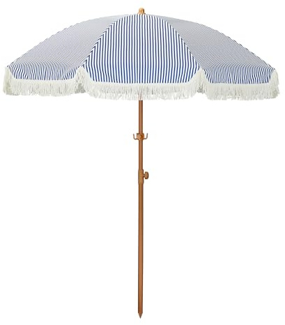 HOMEDEMO Sonnenschirm Strandschirm Funktioneller Reise Sonnenschirm, Ø 160 cm Gartenschirm Marktschirm, Terrassenschirm mit Drehstange & Schutzhülle, Sonnenschutzschirm UV50+ Schutz