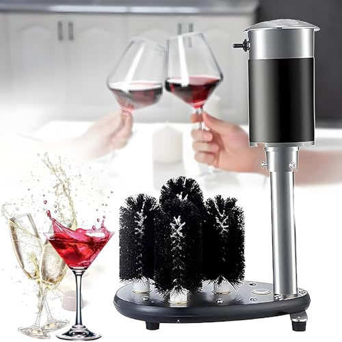 Automatisk glasbricka med 5 borstar, 800 koppar/H, elektrisk kopp-tvättmaskin för barer, kaféer, restauranger, kommersiellt kök