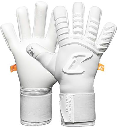 CATCH&KEEP Artico & Nero Torwarthandschuhe | Profi Fußballhandschuhe | 4mm Octopus Grip für maximalen Halt bei jedem Wetter | I-Grip Technologie & dynamischer Negativschnitt (Arktisweiß, 8)