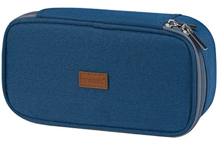 Yommie Federmäppchen Oxford Federtasche Groß Single Etui Schule Federmappe Schlampermäppchen Mäppchen Jungen Federpenal Schulmäppchen Mädchen Federschachtel Organizer Für Teenager Navy