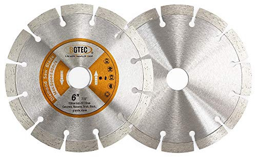 Power Saw Segmented Diamond Blades,BGTEC 2pcs 150mm General Purpose Dry or Wet Cutting Disc for Concrete Stone Brick Masonry