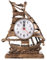 BESPORTBLE Nautische Tischuhr Segelboot Skulptur Wecker Retro Segelboot Tisch Schreibtischuhr Neuheit Regal Uhr Desktop-Schmuck für Kinder Geburtstag Neujahr Keine Batterie Golden