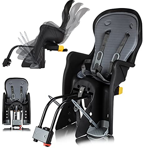 MalTec Fahrrad Kindersitz - Rahmenbefestigung hinten | 9 Monate - 7 Jahre | Fahrradkindersitz bis max. 22 Kg | TÜV/GS | Rahmendurchmesser 28-34 mm