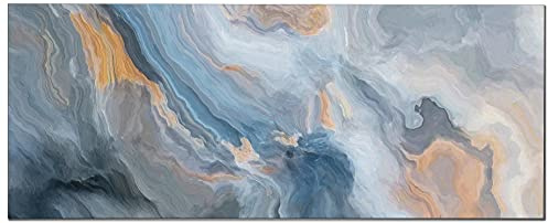 Panorama Spritzschutz Blauer und Oranger Marmor 40x100 cm - Küchenrückwand Platte - Küchenwand - Küche Selbstklebend