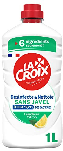La Croix - Nettoyant Ménager Multi-Surfaces parfum Citron - Sans Javel - Désinfecte et Nettoie - Bidon 1 L