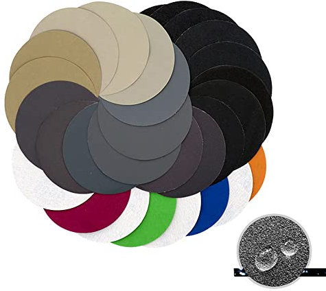 Lot de 30pcs disques de ponçage ronds à eau sèche et humide - 180 mm - Grain 80/120/180/240/320/400 - Disques de ponçage à crochet et boucle pour meuleuse électrique