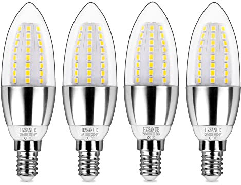 HZSANUE 15W LED Kerze Lampen, 120W Glühlampenäquivalent, 1700lm, 4000K Neutralweiß, E14 Kleine Edison Schraube, 4 Stück