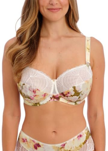 Fantasie Women's Adelle Underwire Side Support Bra Full Coverage, Sheer, Vanilla Blossom, 34DD