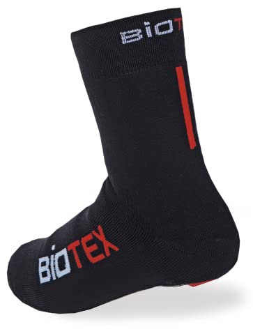 BIOTEX Calzino Copriscarpa Unisex per Ciclismo, Calzino Idrorepellente Termico Traspirante, Intimo Tecnico Sportivo, Nero, L (44-46)