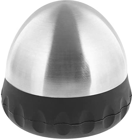 WAGNER Bodentürstopper DOME - Durchmesser Ø 90-95 x 75 mm, zum Hinstellen, Industriestahl in hochwertiger Edelstahl-Optik, Puffer aus schwarzem Gummi, 850 g - 15521101