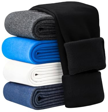 Domee Leggings Térmicos Pantalones Invierno Algodón Mallas Forro Polar Niña Negro 11-12 Años (Fabricación Tamaño 170)