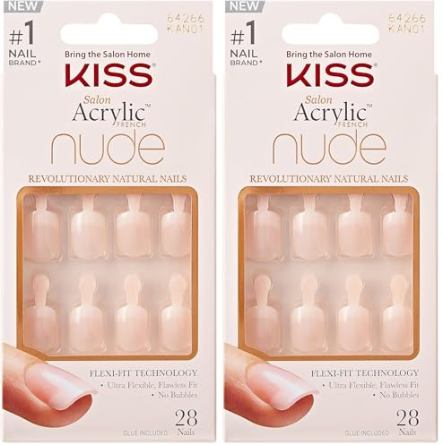 Kiss Nude Nails Atemberaubende Nägel (Packung mit 2)