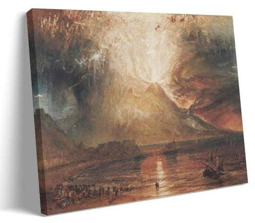 NGANOH Vesuvius in Eruption by J. M. W. Turner Canvas Printed Poster Canvas Wall Art Prints Gifts Photo Picture Paintings Room Decor Home Decorative 08x12inch(20x30cm)