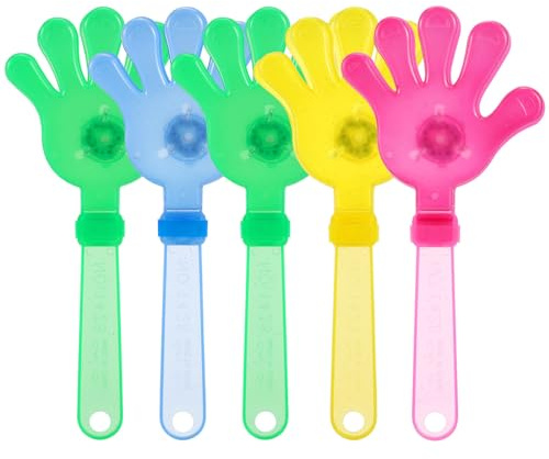 5 Pcs 28 Inch Glow Flashing Hand Clappers：Colourful Loot Filler Noise Toy for Kids- Luminous Glow Party Accessories for Birthday Party, Anniversary, Graduation, Wedding, Christmas(Random Colors）
