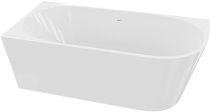 LAVITA Caldera - Vasca da bagno angolare autoportante, 1600 x 75 x 58 cm, in acrilico, rettangolare, moderno, autonoma, per 2 persone, 250 l, rivestimento antimicrobico, bianco lucido