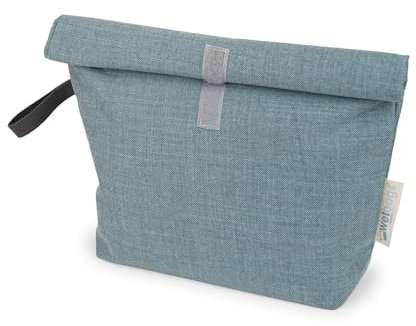 Liebes von priebes ROLLUP-WETBAG M | Nassbeutel für Kindergarten, Stoffwindeln | Wäschebeutel Kinderkarten waschbar | Größe 30 x 35 cm | Windeltaschen Wasserdicht aus 100% Baumwolle