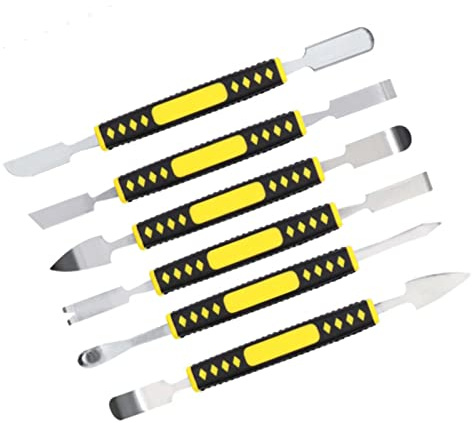 KIMISS 6-teiliges Brecheisen-Set aus Metall, Kompakte Struktur aus Kohlenstoffstahl, Elektronik-Reparatur-Werkzeugsatz für Telefone und Computer (6PCS)